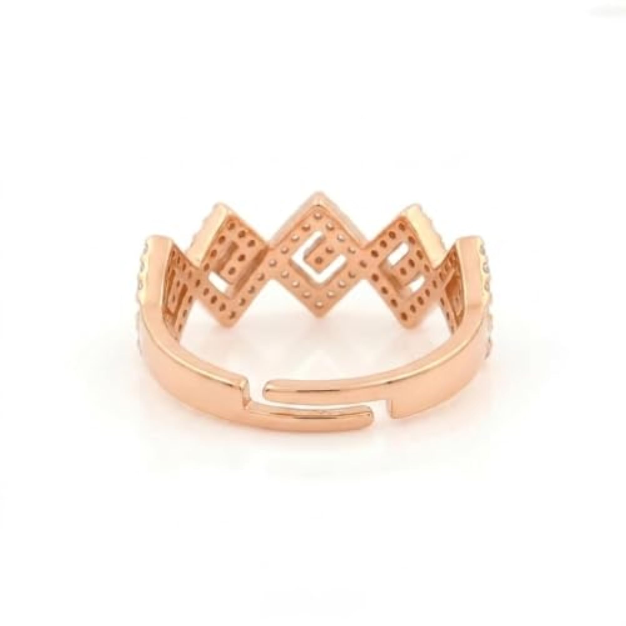Women's S925 Sterling Silver Zigzag Design Ring